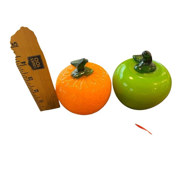 Vintage Glass Lot of 10 Pcs Vegetables & Fruits Murano Style Art Deco - Picture 10 of 11